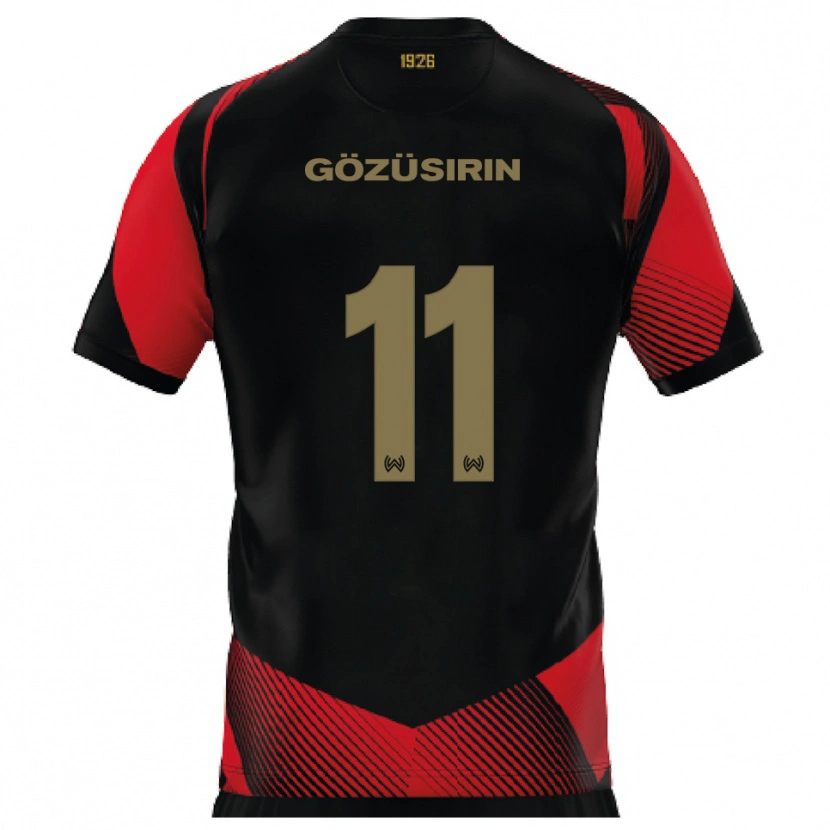 Danxen Kinderen Tarik Gözüsirin #11 Zwart Rood Thuisshirt Thuistenue 2025/26 T-Shirt