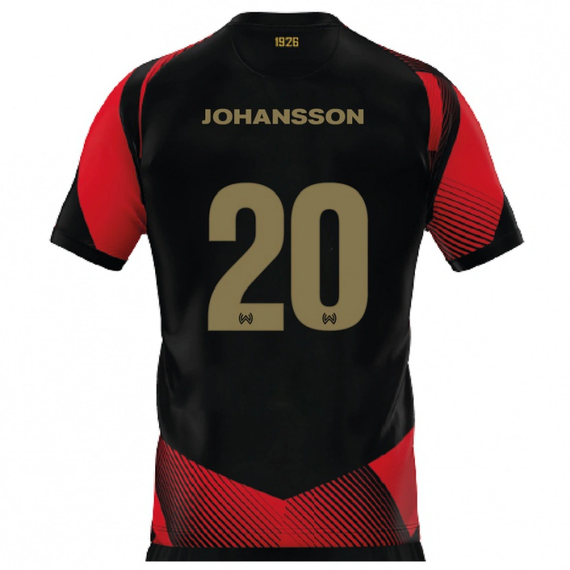 Danxen Kinderen Ryan Johansson #20 Zwart Rood Thuisshirt Thuistenue 2025/26 T-Shirt