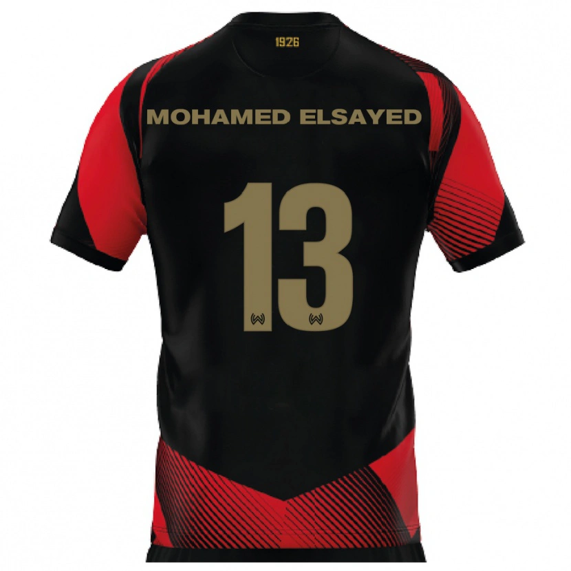 Danxen Kinderen Samir Mohamed Elsayed #13 Zwart Rood Thuisshirt Thuistenue 2025/26 T-Shirt