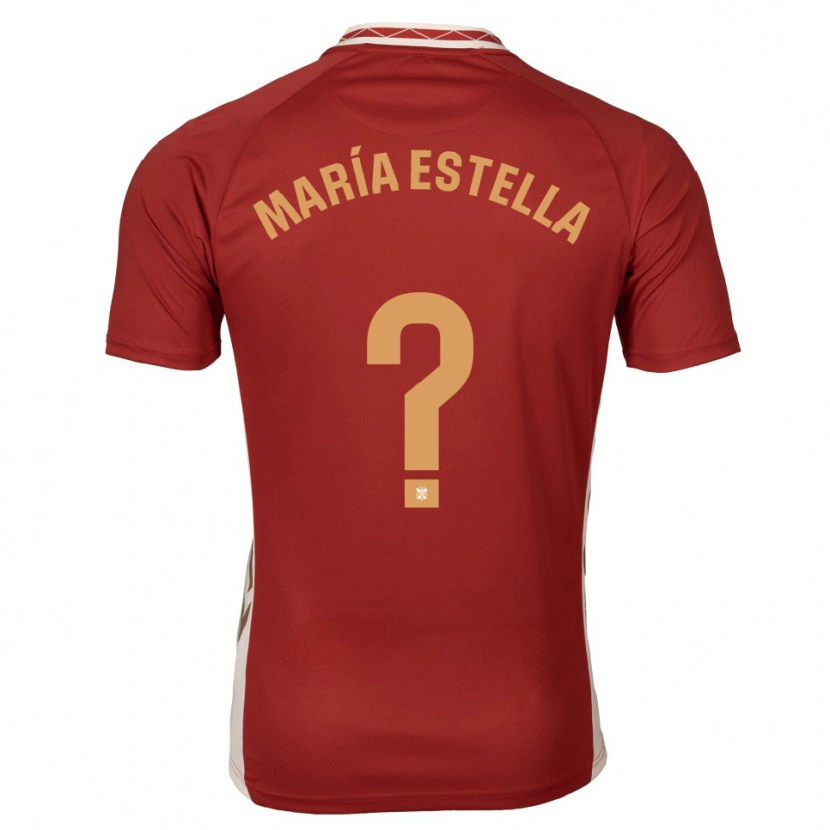 Danxen Kinderen María Estella Del Valle #0 Bordeaux Goud Uitshirt Uittenue 2025/26 T-Shirt