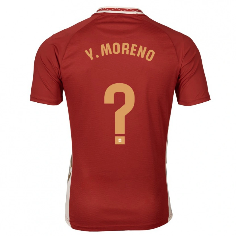 Danxen Kinderen Yerliane Moreno #0 Bordeaux Goud Uitshirt Uittenue 2025/26 T-Shirt