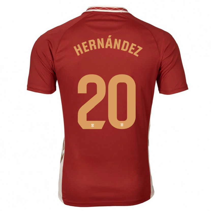 Danxen Kinderen Jesús Hernández #20 Bordeaux Goud Uitshirt Uittenue 2025/26 T-Shirt