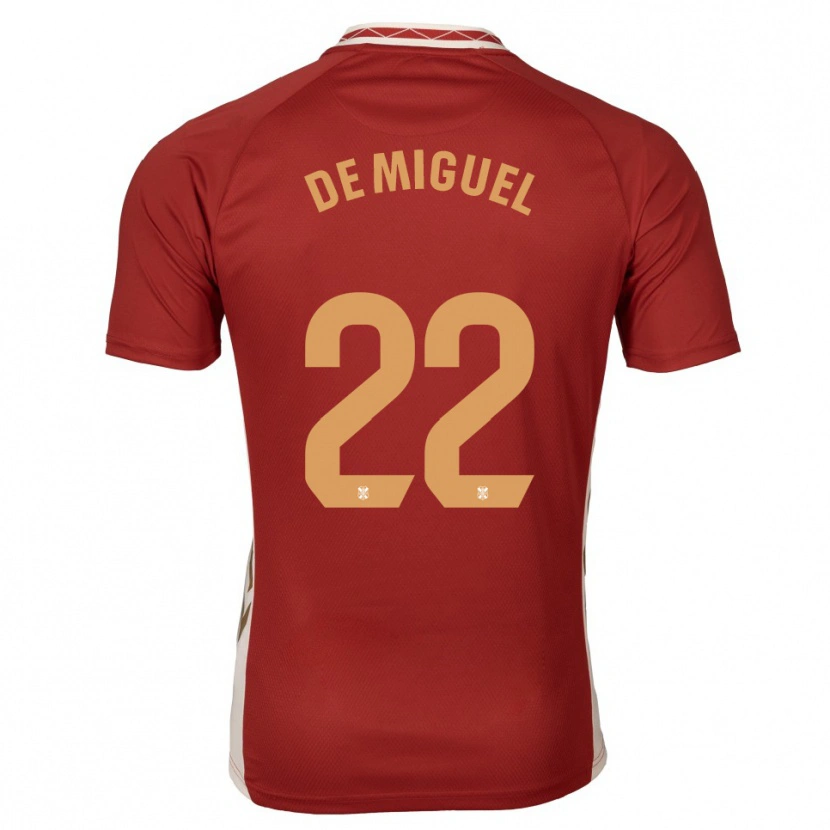 Danxen Kinderen Jesús De Miguel #22 Bordeaux Goud Uitshirt Uittenue 2025/26 T-Shirt