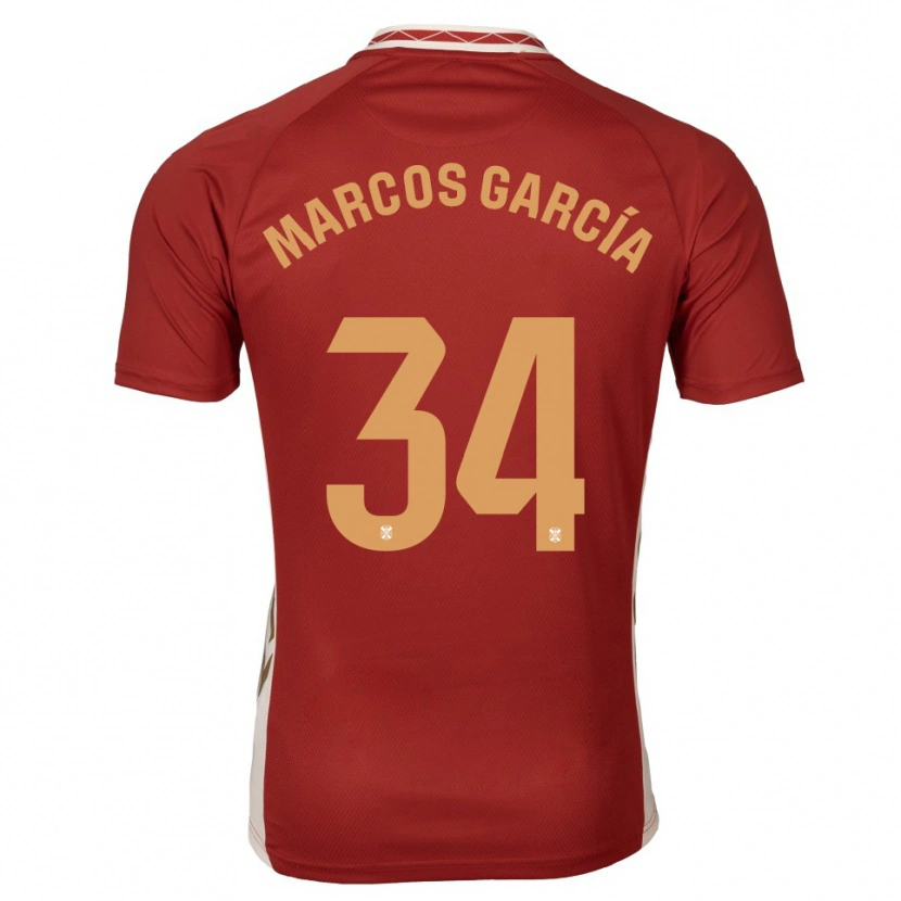 Danxen Kinderen Marcos García #34 Bordeaux Goud Uitshirt Uittenue 2025/26 T-Shirt
