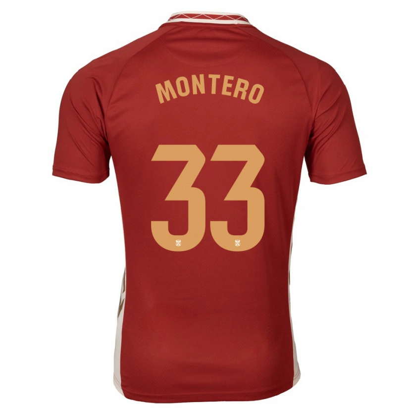 Danxen Kinderen Manuel Montero #33 Bordeaux Goud Uitshirt Uittenue 2025/26 T-Shirt