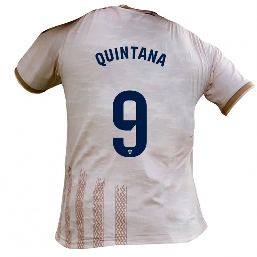 Danxen Kinderen Nacho Quintana #9 Gebroken Wit Bruin Uitshirt Uittenue 2025/26 T-Shirt