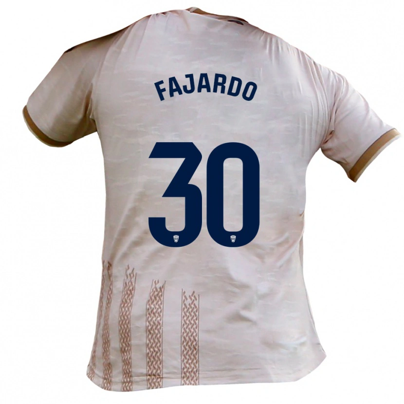 Danxen Kinderen José Fajardo #30 Gebroken Wit Bruin Uitshirt Uittenue 2025/26 T-Shirt