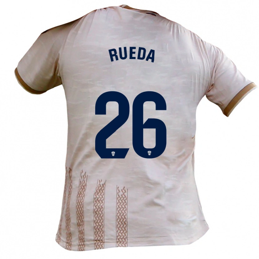 Danxen Kinderen Carlos Rueda #26 Gebroken Wit Bruin Uitshirt Uittenue 2025/26 T-Shirt