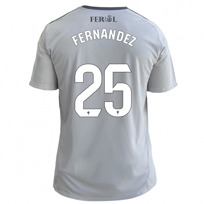 Danxen Kinderen César Fernández #25 Grijs Zilver Uitshirt Uittenue 2025/26 T-Shirt