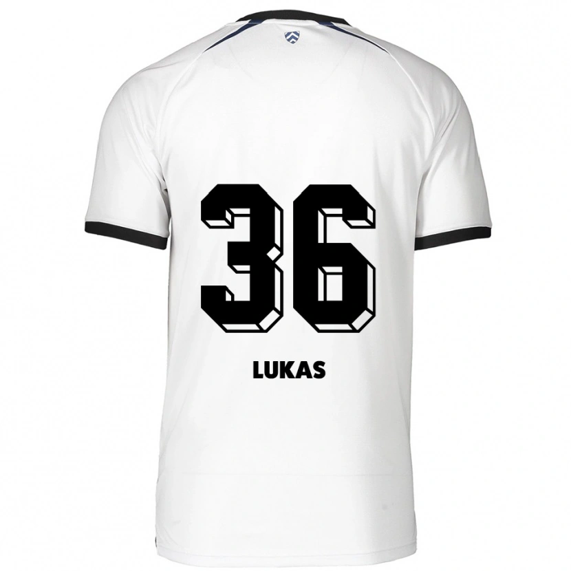 Danxen Kinderen Justin Lukas #36 Wit Zwart Uitshirt Uittenue 2025/26 T-Shirt