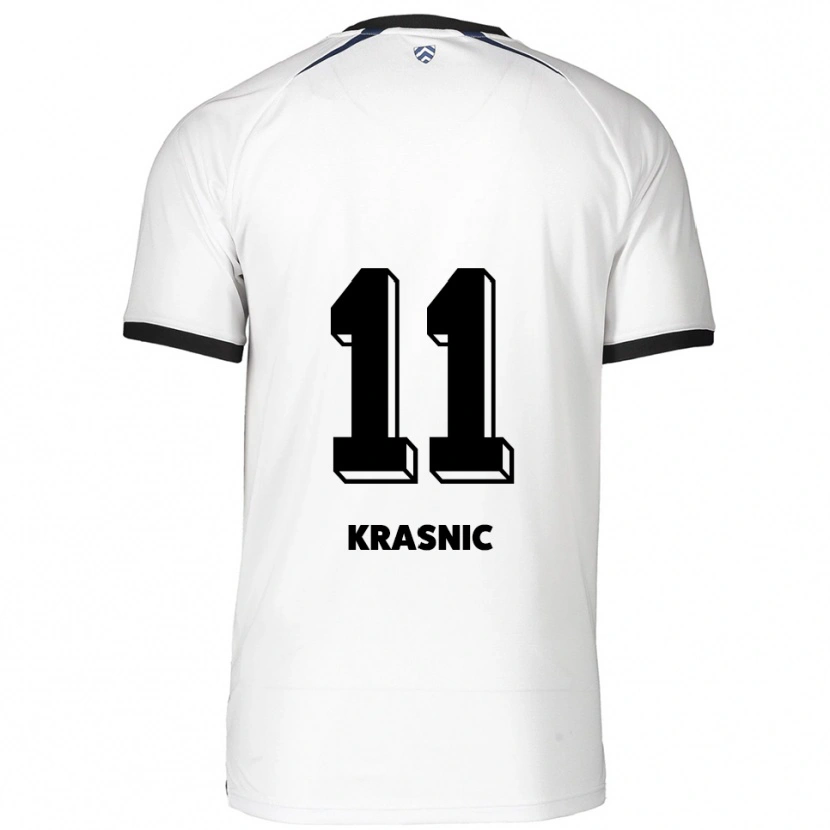Danxen Kinderen Fabiano Krasnic #11 Wit Zwart Uitshirt Uittenue 2025/26 T-Shirt