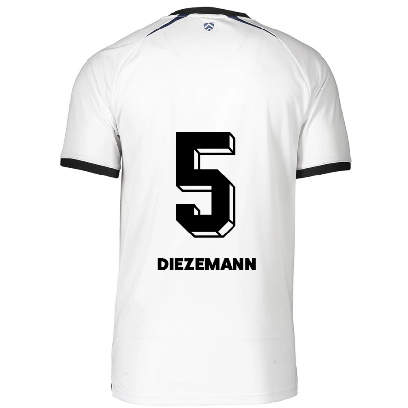 Danxen Kinderen Yoost Diezemann #5 Wit Zwart Uitshirt Uittenue 2025/26 T-Shirt