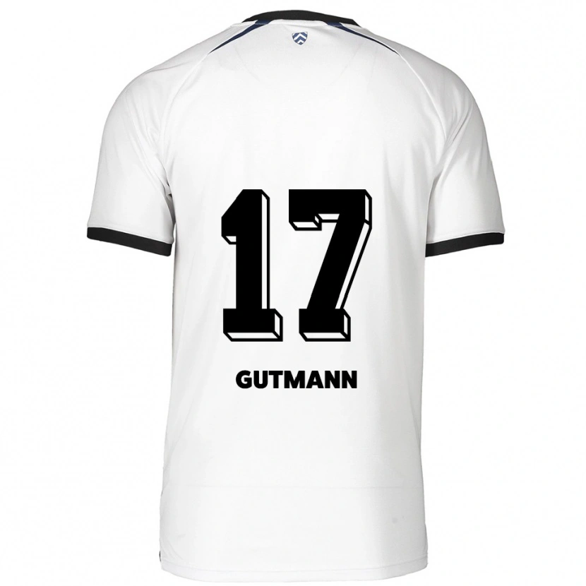 Danxen Kinderen Glenn Gutmann #17 Wit Zwart Uitshirt Uittenue 2025/26 T-Shirt