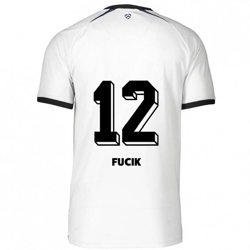 Danxen Kinderen Miles Fucik #12 Wit Zwart Uitshirt Uittenue 2025/26 T-Shirt
