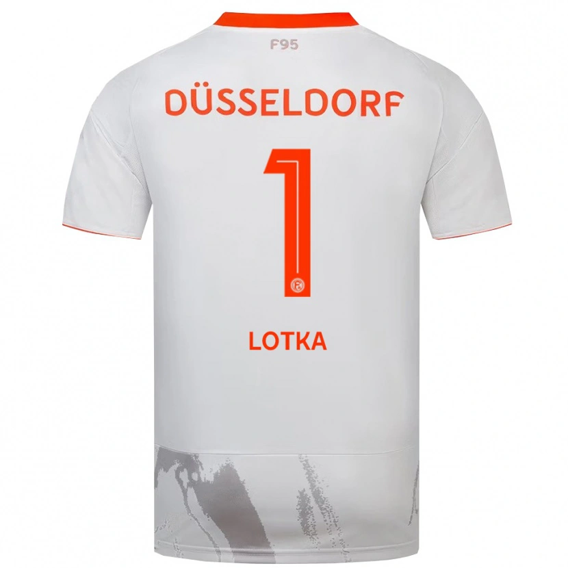 Danxen Kinderen Marcel Lotka #1 Wit Oranje Uitshirt Uittenue 2025/26 T-Shirt
