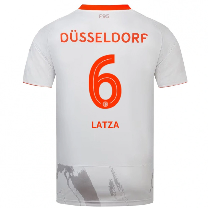 Danxen Kinderen Danny Latza #6 Wit Oranje Uitshirt Uittenue 2025/26 T-Shirt