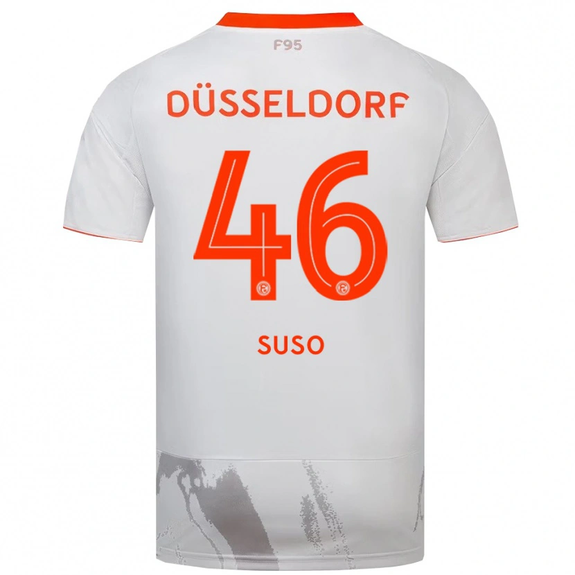 Danxen Kinderen Sima Suso #46 Wit Oranje Uitshirt Uittenue 2025/26 T-Shirt