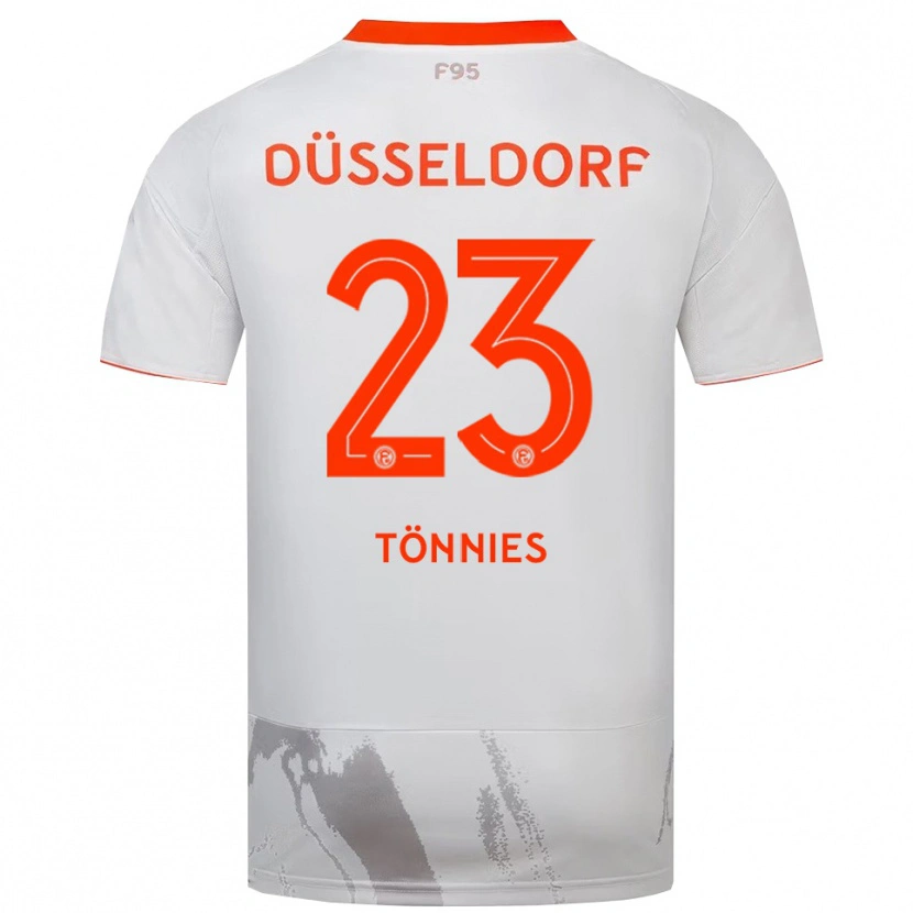 Danxen Kinderen Conor Tönnies #23 Wit Oranje Uitshirt Uittenue 2025/26 T-Shirt