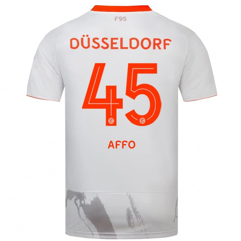 Danxen Kinderen Karim Affo #45 Wit Oranje Uitshirt Uittenue 2025/26 T-Shirt