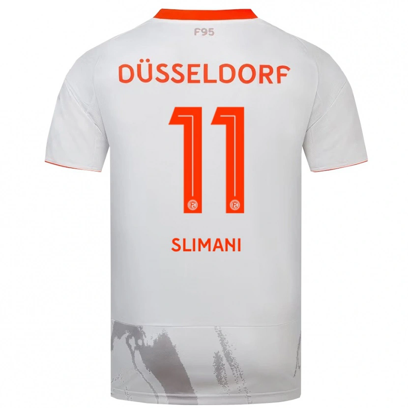 Danxen Kinderen Anas Slimani #11 Wit Oranje Uitshirt Uittenue 2025/26 T-Shirt