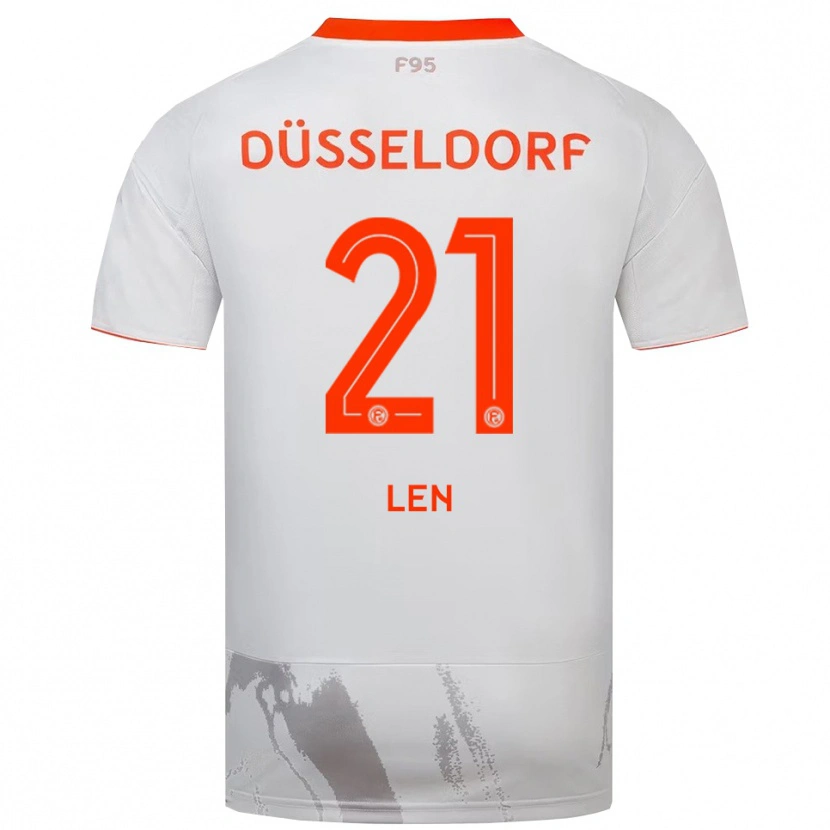 Danxen Kinderen Maksym Len #21 Wit Oranje Uitshirt Uittenue 2025/26 T-Shirt