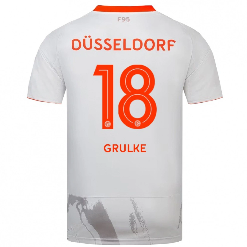 Danxen Kinderen Tobias Grulke #18 Wit Oranje Uitshirt Uittenue 2025/26 T-Shirt