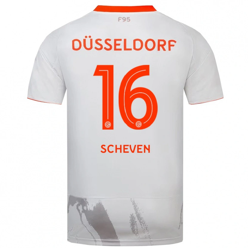 Danxen Kinderen Josua Scheven #16 Wit Oranje Uitshirt Uittenue 2025/26 T-Shirt