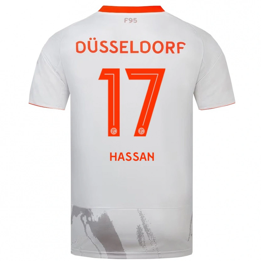 Danxen Kinderen Ahmad Hassan #17 Wit Oranje Uitshirt Uittenue 2025/26 T-Shirt