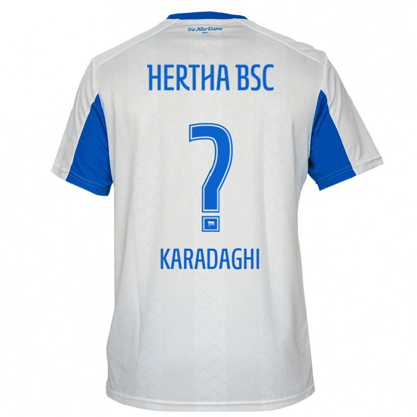 Danxen Kinderen Faruk Karadaghi #0 Wit Blauw Uitshirt Uittenue 2025/26 T-Shirt