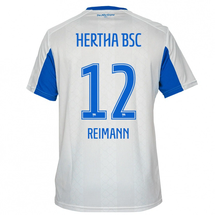 Danxen Kinderen Emma Reimann #12 Wit Blauw Uitshirt Uittenue 2025/26 T-Shirt
