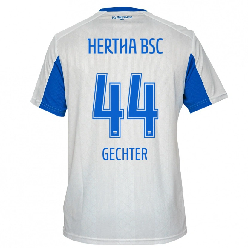 Danxen Kinderen Linus Gechter #44 Wit Blauw Uitshirt Uittenue 2025/26 T-Shirt
