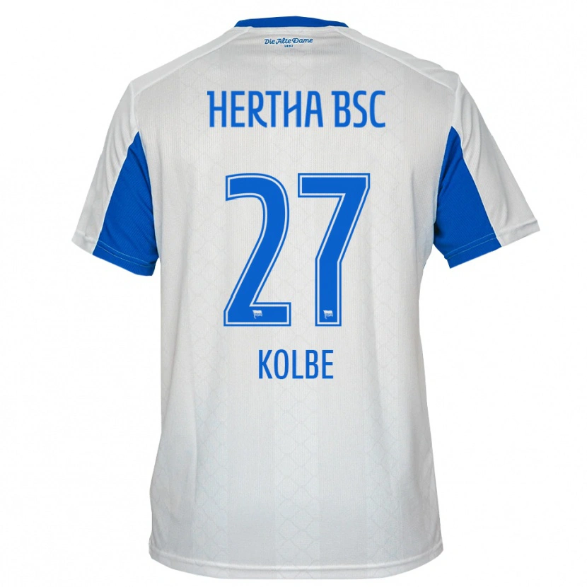 Danxen Kinderen Niklas Kolbe #27 Wit Blauw Uitshirt Uittenue 2025/26 T-Shirt