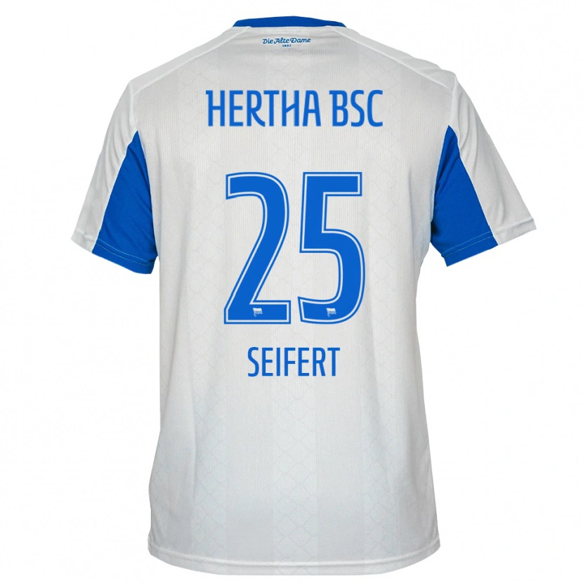 Danxen Kinderen Johanna Seifert #25 Wit Blauw Uitshirt Uittenue 2025/26 T-Shirt