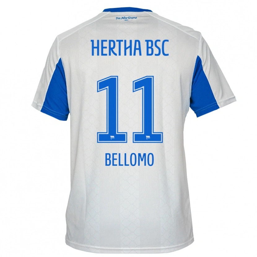 Danxen Kinderen Karim Bellomo #11 Wit Blauw Uitshirt Uittenue 2025/26 T-Shirt