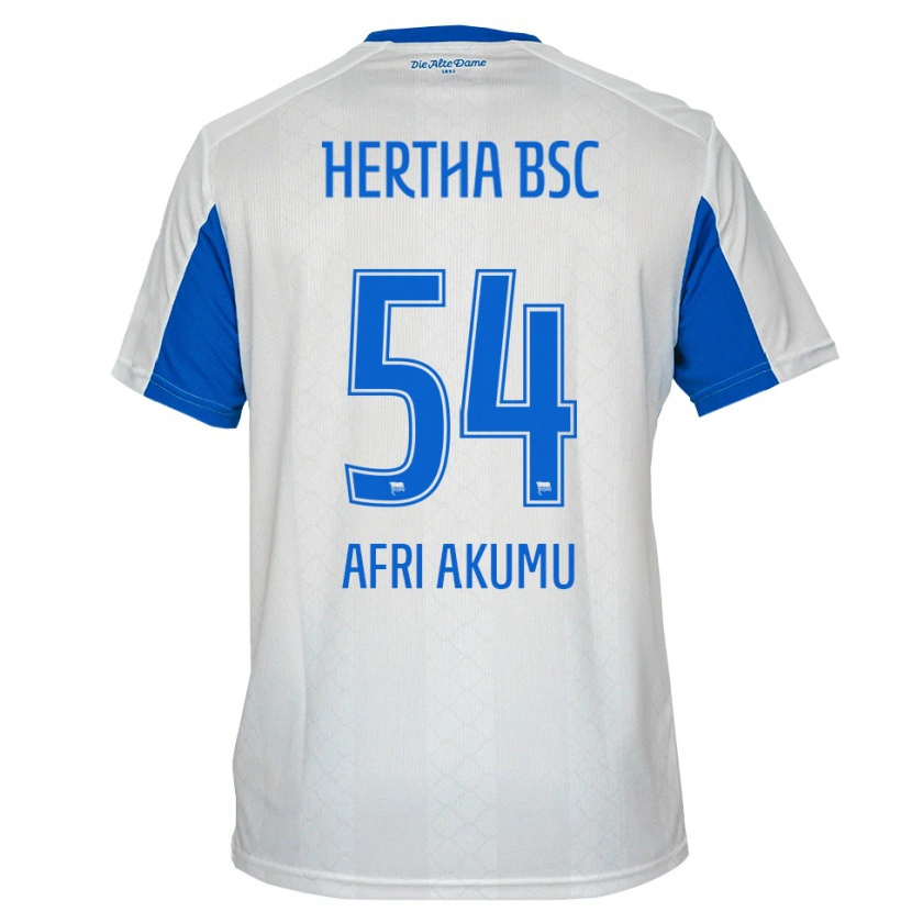 Danxen Kinderen Maik Afri Akumu #54 Wit Blauw Uitshirt Uittenue 2025/26 T-Shirt