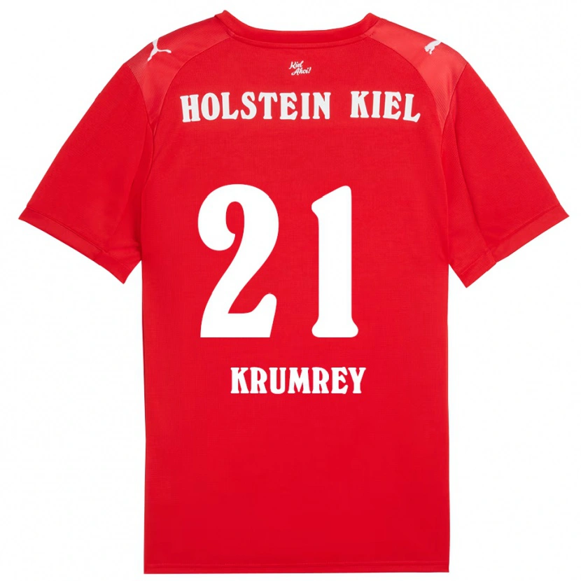 Danxen Kinderen Jonas Krumrey #21 Rood Blauw Uitshirt Uittenue 2025/26 T-Shirt