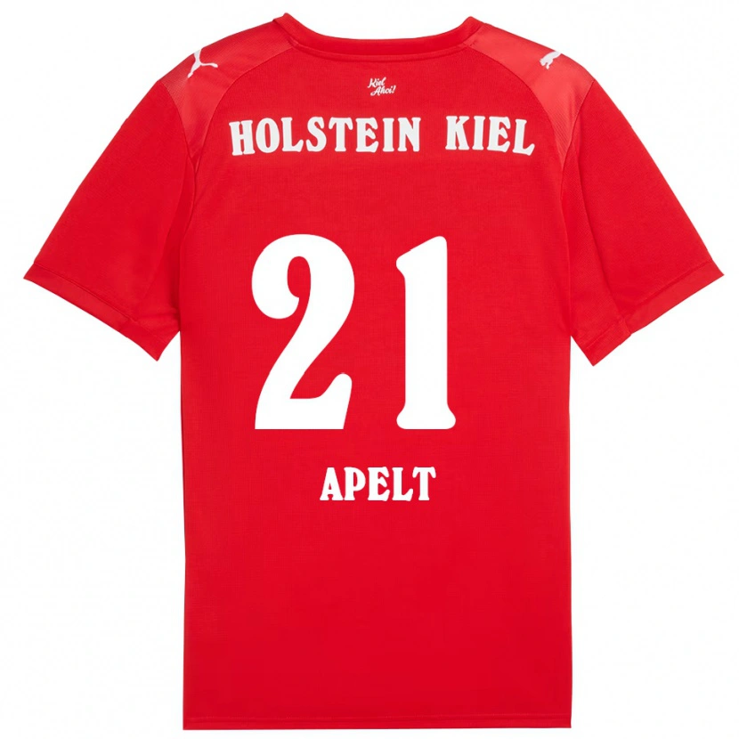 Danxen Kinderen Maximilian Apelt #21 Rood Blauw Uitshirt Uittenue 2025/26 T-Shirt