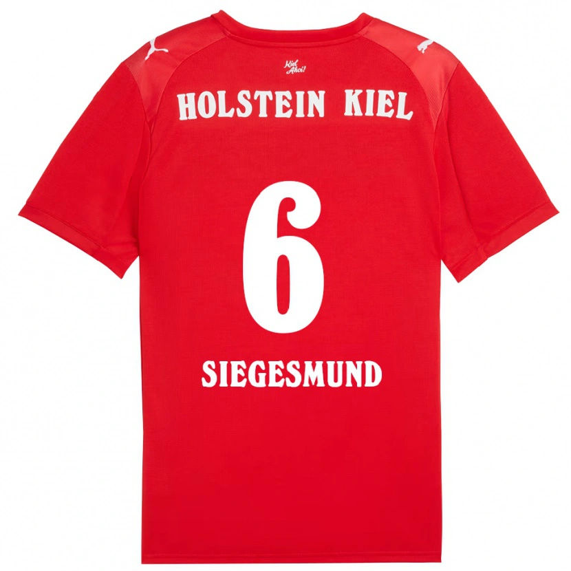 Danxen Kinderen Katinka Siegesmund #6 Rood Blauw Uitshirt Uittenue 2025/26 T-Shirt