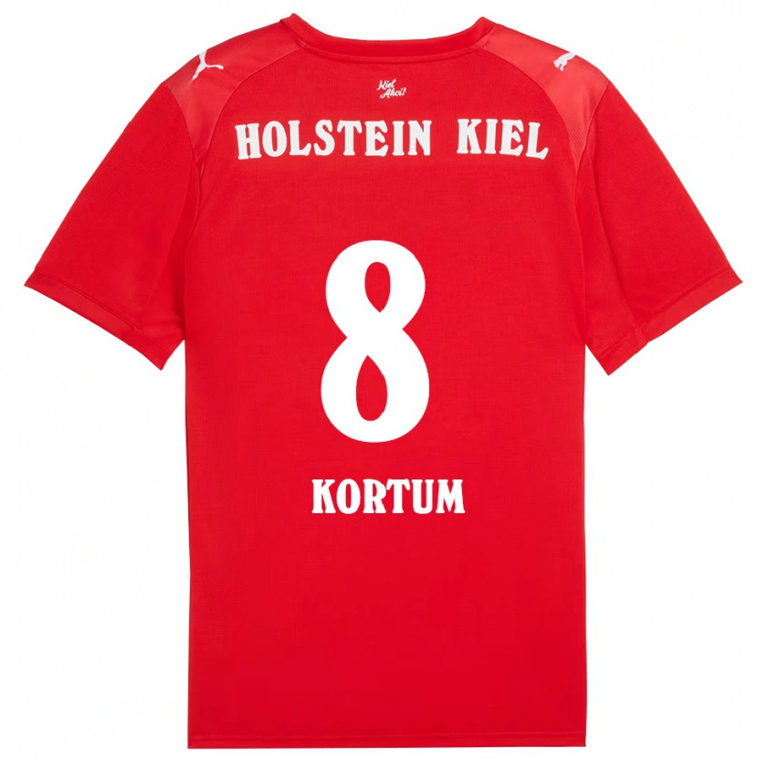 Danxen Kinderen Kevin Kortum #8 Rood Blauw Uitshirt Uittenue 2025/26 T-Shirt