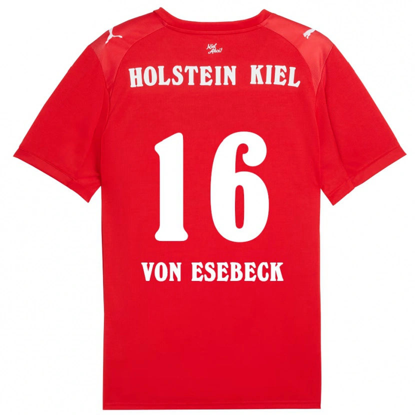 Danxen Kinderen Oskar Von Esebeck #16 Rood Blauw Uitshirt Uittenue 2025/26 T-Shirt