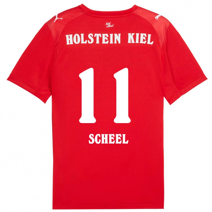 Danxen Kinderen Moritz Scheel #11 Rood Blauw Uitshirt Uittenue 2025/26 T-Shirt