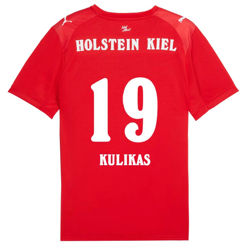 Danxen Kinderen Laurynas Kulikas #19 Rood Blauw Uitshirt Uittenue 2025/26 T-Shirt