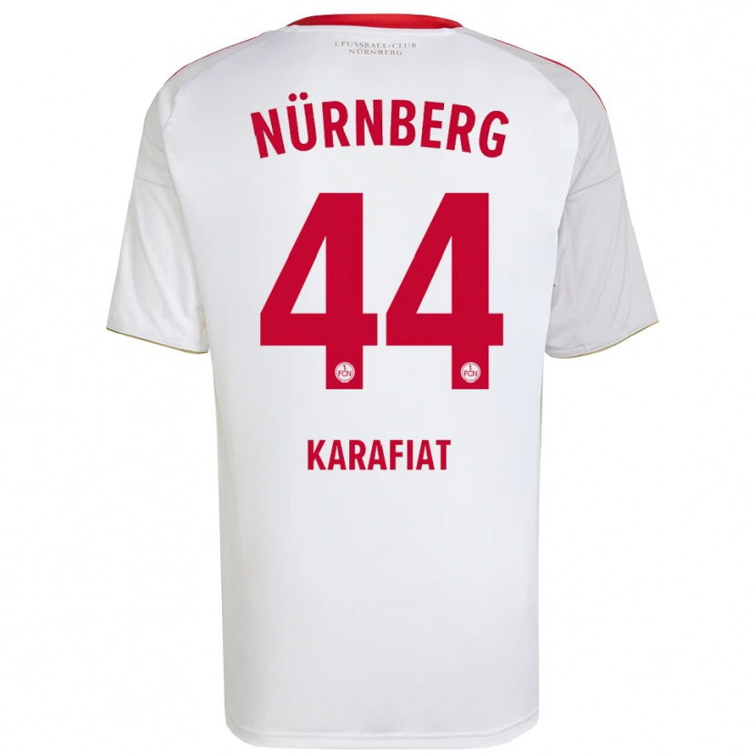 Danxen Kinderen Ondrej Karafiat #44 Wit Rood Uitshirt Uittenue 2025/26 T-Shirt