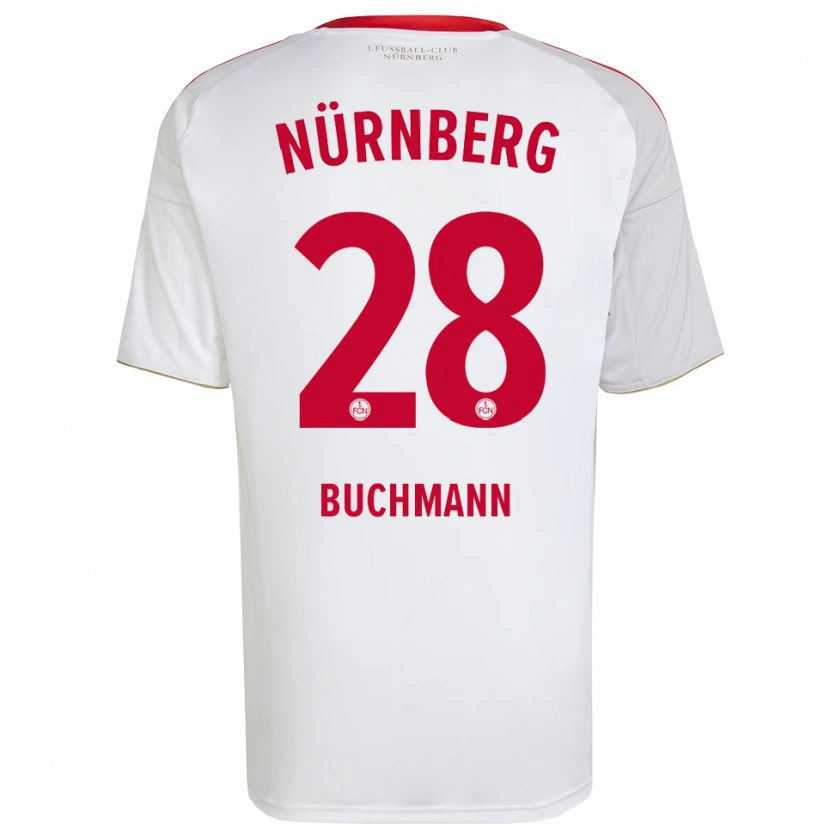 Danxen Kinderen Tarek Buchmann #28 Wit Rood Uitshirt Uittenue 2025/26 T-Shirt
