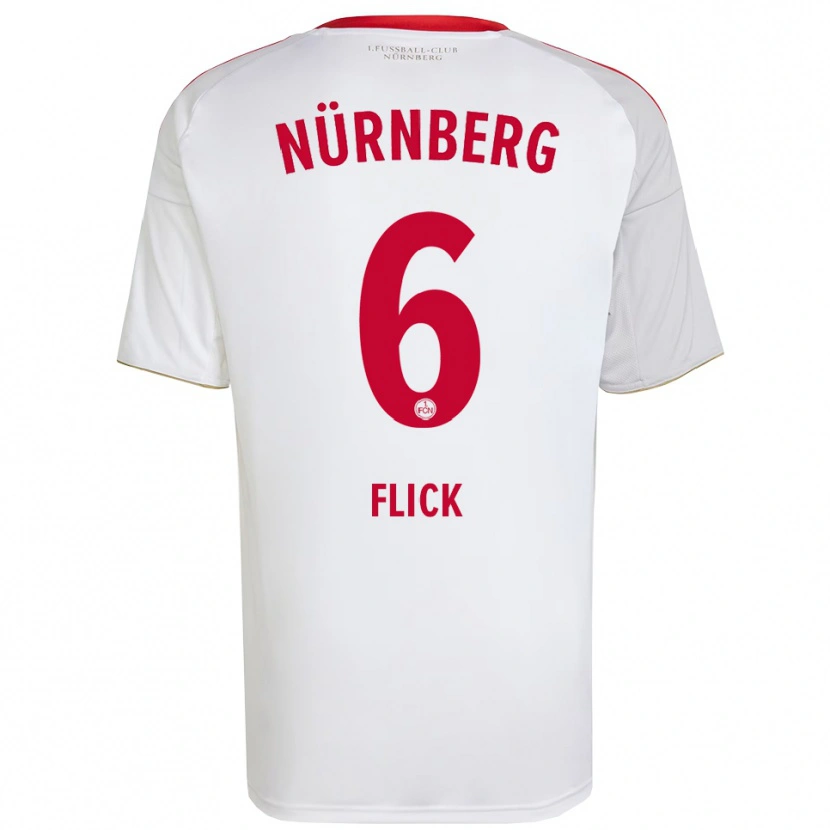 Danxen Kinderen Florian Flick #6 Wit Rood Uitshirt Uittenue 2025/26 T-Shirt