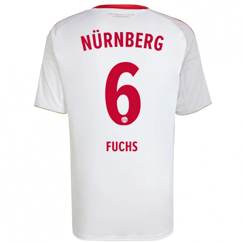 Danxen Kinderen Pascal Fuchs #6 Wit Rood Uitshirt Uittenue 2025/26 T-Shirt