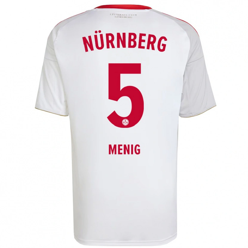 Danxen Kinderen Fabian Menig #5 Wit Rood Uitshirt Uittenue 2025/26 T-Shirt