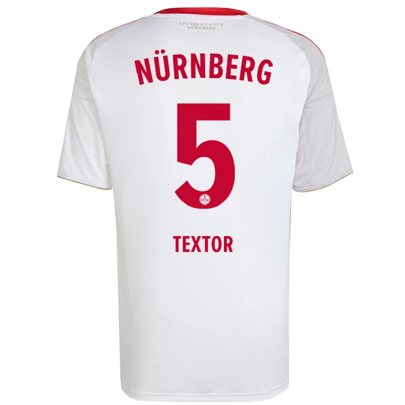 Danxen Kinderen Uche Textor #5 Wit Rood Uitshirt Uittenue 2025/26 T-Shirt