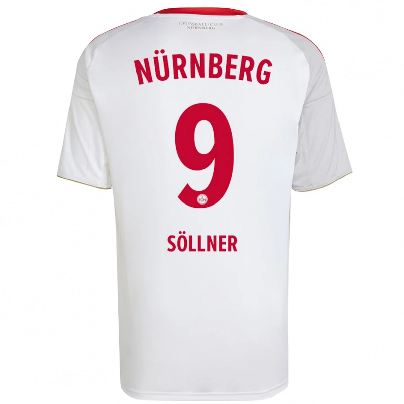Danxen Kinderen Tobias Söllner #9 Wit Rood Uitshirt Uittenue 2025/26 T-Shirt