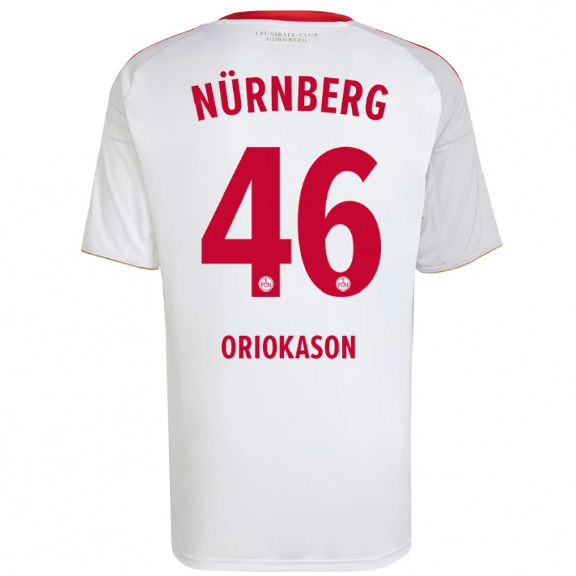 Danxen Kinderen Emmanuel Oriokason #46 Wit Rood Uitshirt Uittenue 2025/26 T-Shirt